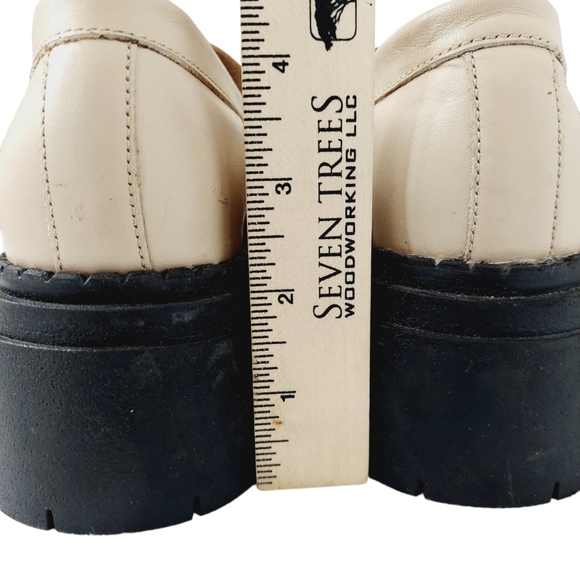 Free People Lyra Lug Sole Sand Nude Patent Leather Loafers Size 36.5 US 6.5 NWOB - Picture 9 of 16